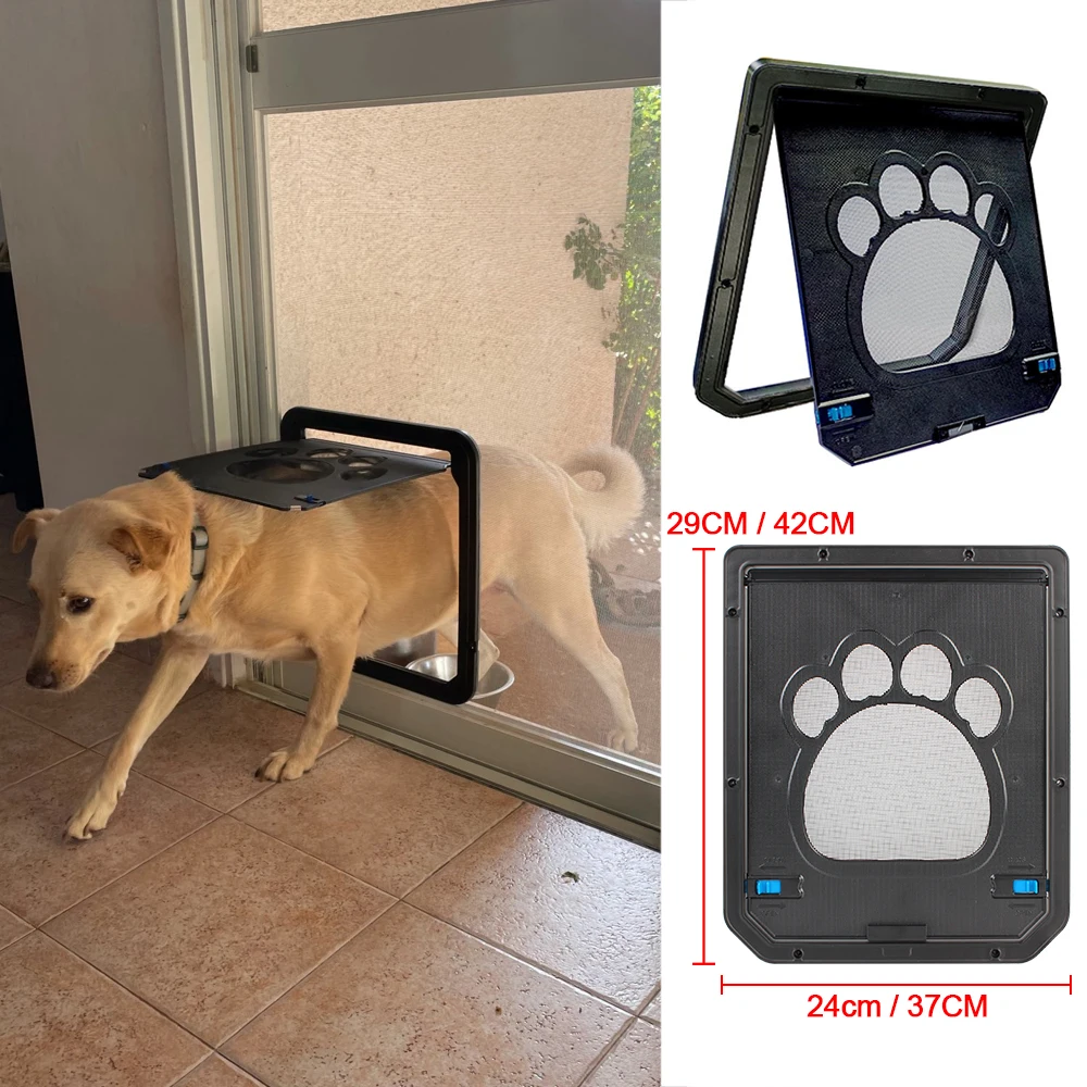 

Outdoor Dogs Cats New Safe Enter Freely Lockable Magnetic Screen Fashion Pretty Garden Easy Install Pet Door Window Gate House