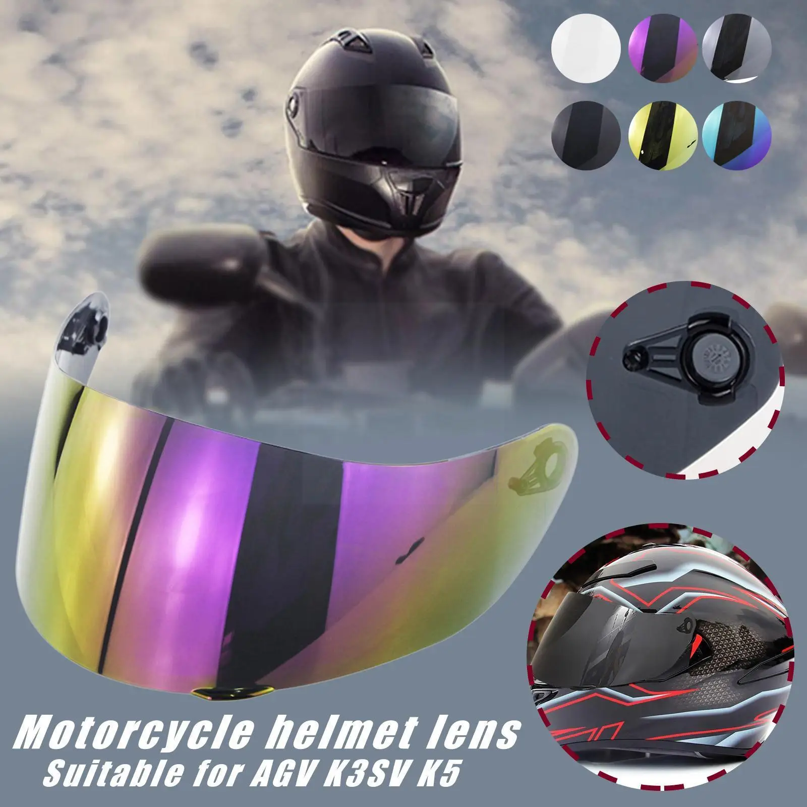 

Motorcycle Visor Anti-scratch Wind Helmet Lens Anti-/uv Glasses Visor Fit For K1 K3sv K5 Motorcycle Accessories J8e3
