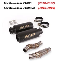 z1000 escape motorcycle mid connect pipe and muffler stainless steel exhaust system for kawasaki z1000 2010 2022