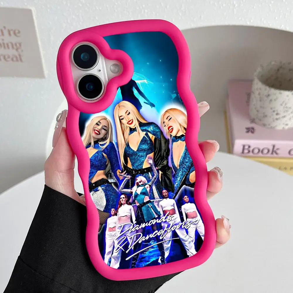 Фото Модный чехол для телефона Ava Max для iPhone 18 17 16 15 14 13 12 11 Air Pro Max Plus, красный, мягкий, из ТПУ, с волнистым краем. №4