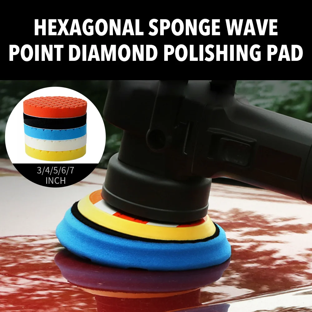Buy Polishing Pad Kit Thread 3/4/5/6/7 Inch Auto Car Buffing Set Sponge Pads for Polisher Power Tools Accessories Dropship on