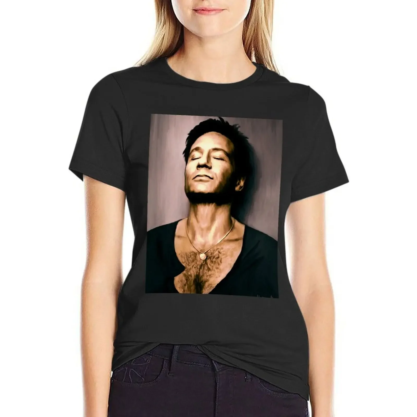 Футболка David Duchovny масляных цветов милая одежда эстетическая красивая футболки