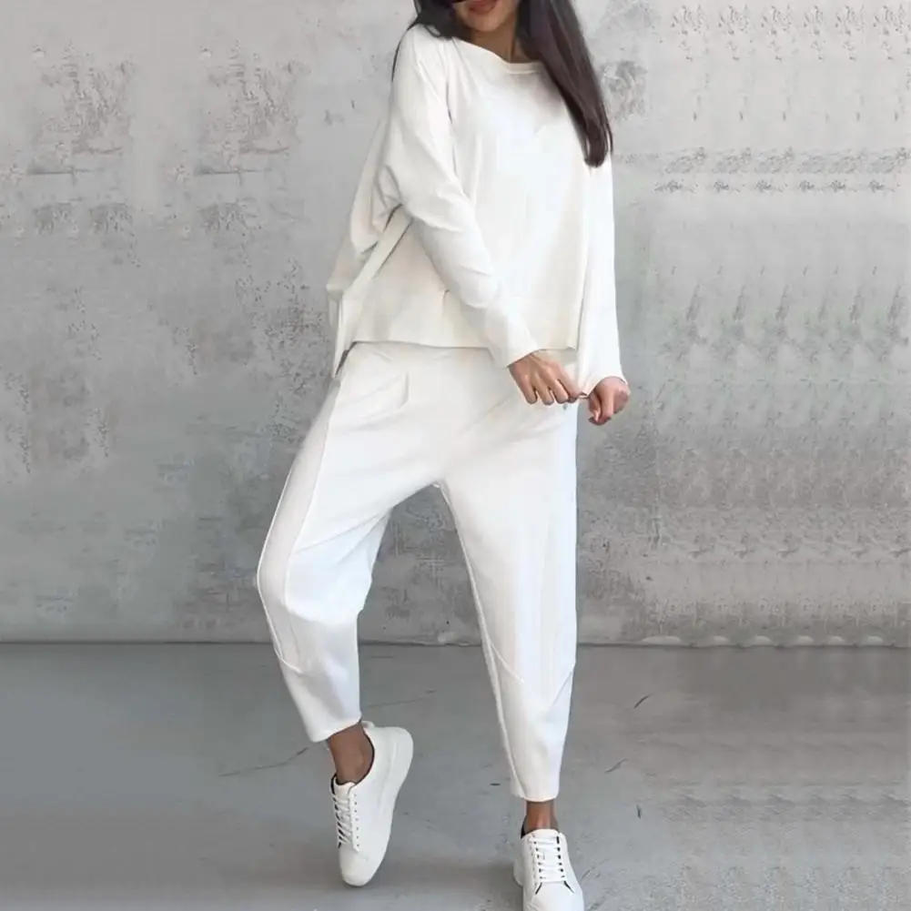 Прочный женский наряд Женский однотонный Свитшот неправильной формы с