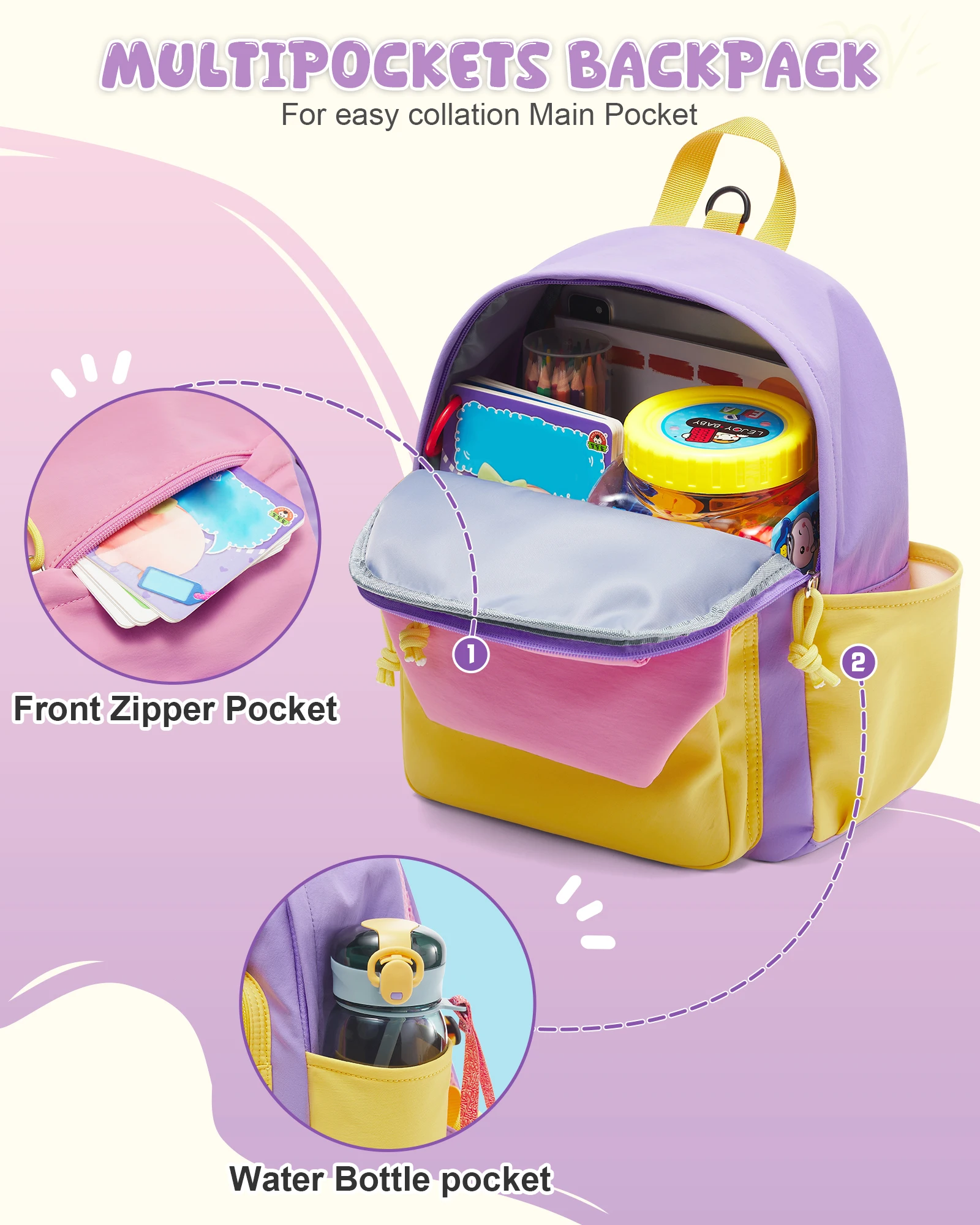 Детские Мини-рюкзаки Для Девочек 1-3/2-4 Лет Простые Современные Школьные Сумки