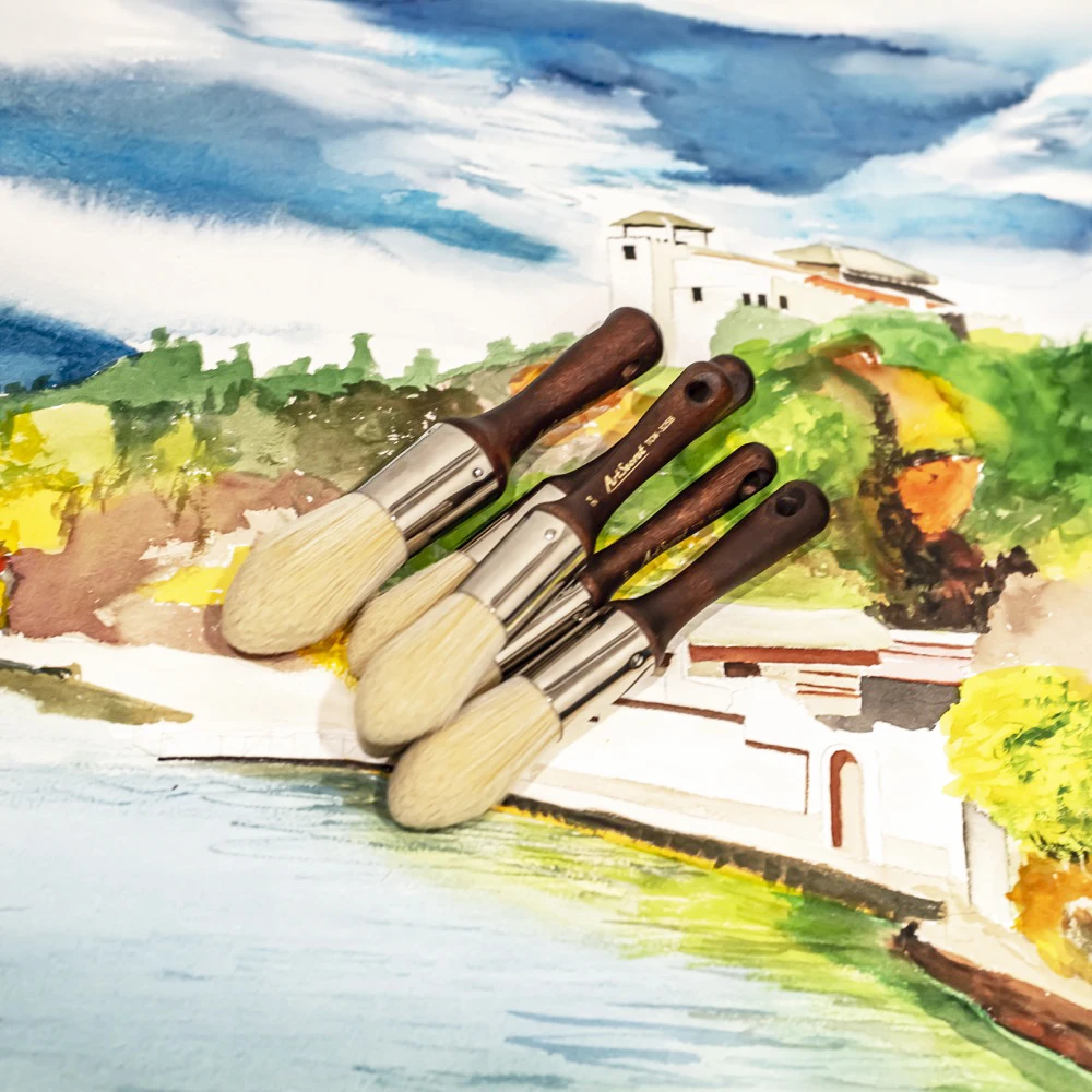 Фото Кисть для рисования Artsecret 92 мм с короткой ручкой, толстая кисть для рисования по краям синтетических волос TCW-3258 №3