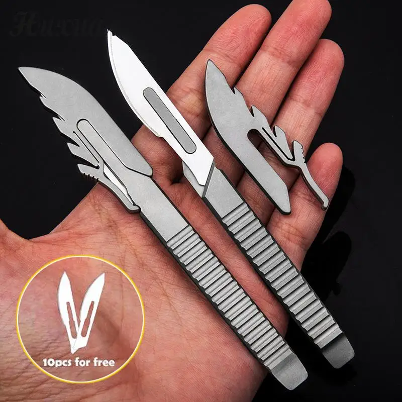 

Thickened Scalpel Titanium Alloy Carving Knife Animal Scalpel Multifunctional Express Out Of The Box Tool Give Away Knife Lid