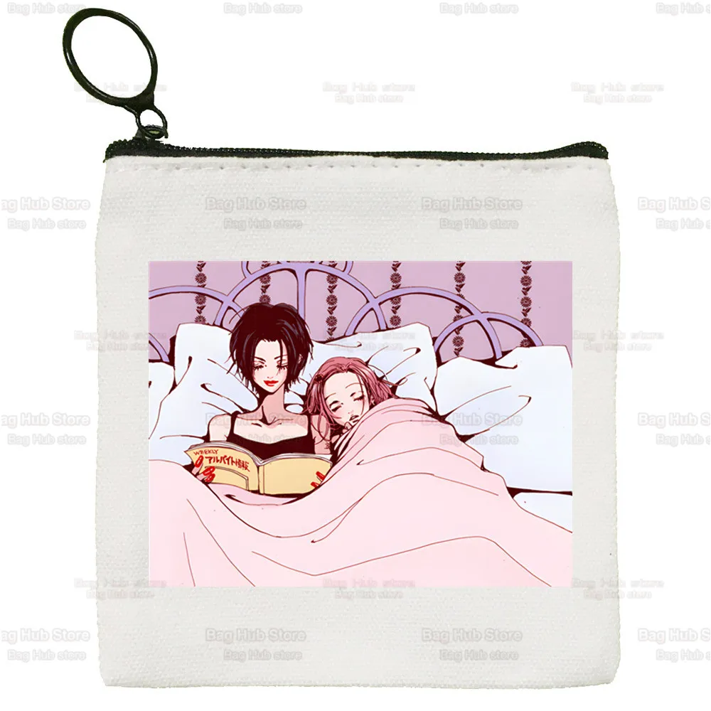 

NANA Osaki Ren Honjo Canvas Card Coin Purse Female Black Stones Cute Simple Coin Mini Zipper Bag