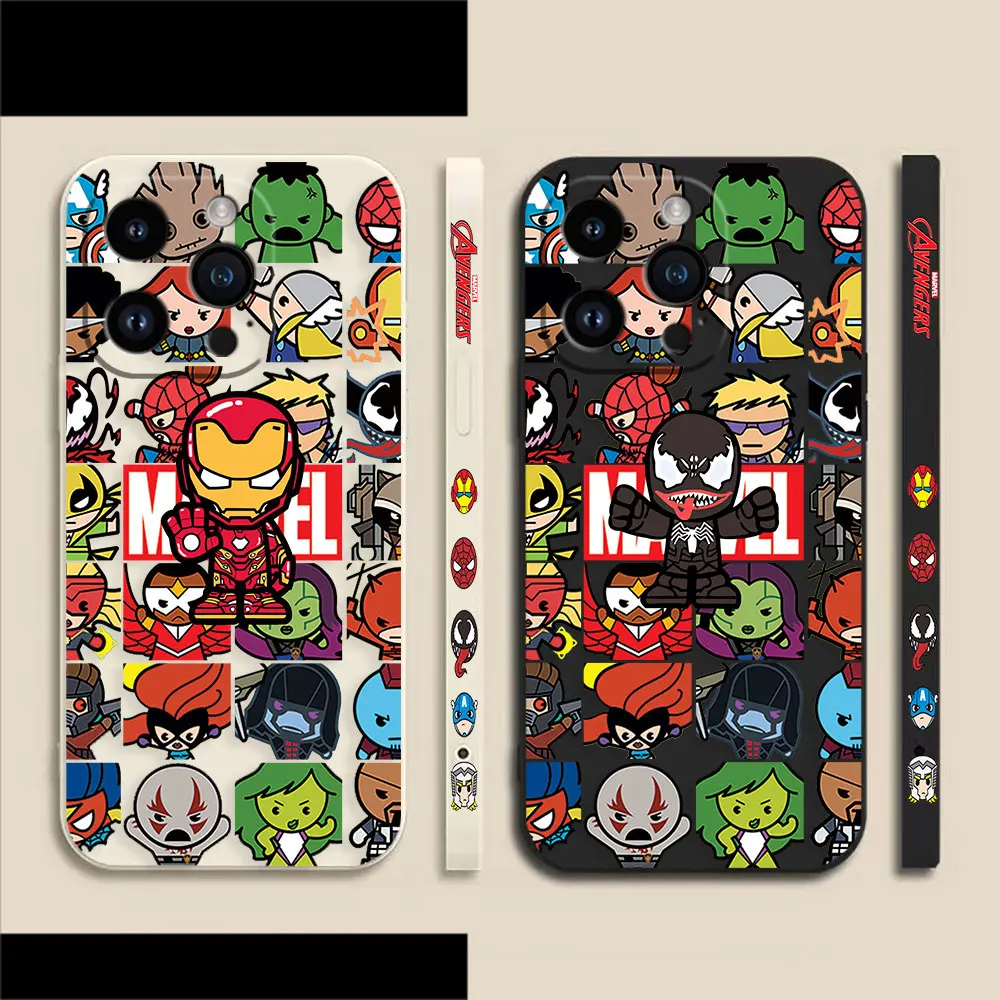 

Marvel's Iron Man Venom Phone Case For Apple iPhone 14 13 12 11 Pro XS Max Mini X XR SE 7 8 6 6S Plus Colour Liquid Case Funda
