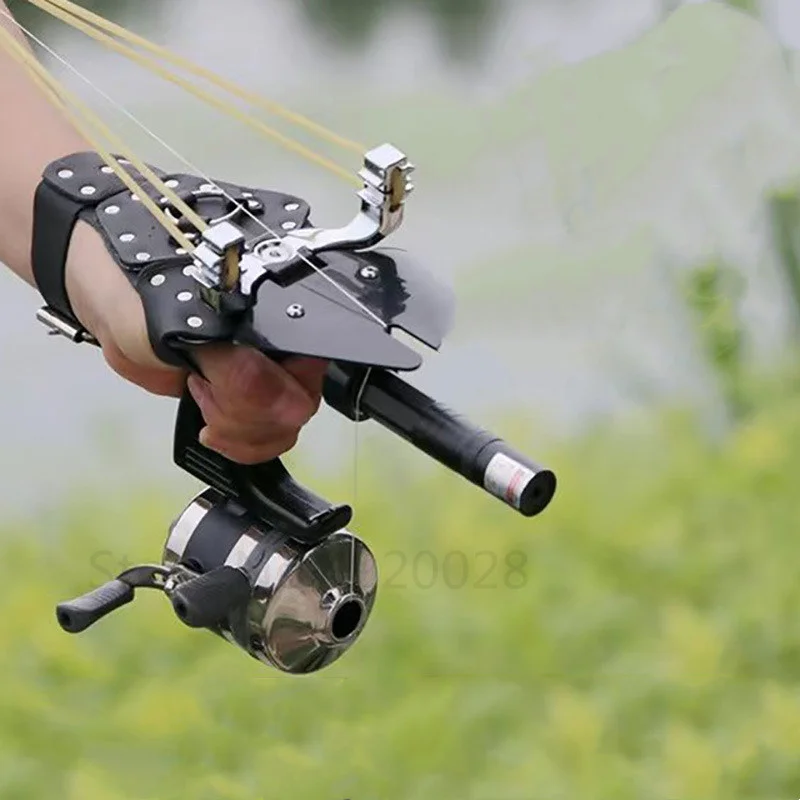 

Stainless Steel Quality Laser Slingshot Hunting Bow Catapult Fishing Bow Outdoor Powerful Slingshot For Shooting