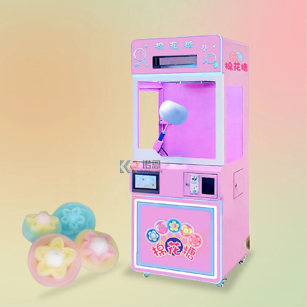 

Semi-Automatic Cotton Candy Vending Machine Marshmallow Sponge Commercial Cotton Candy Machine Cart Sugar Maker Shopping Mall