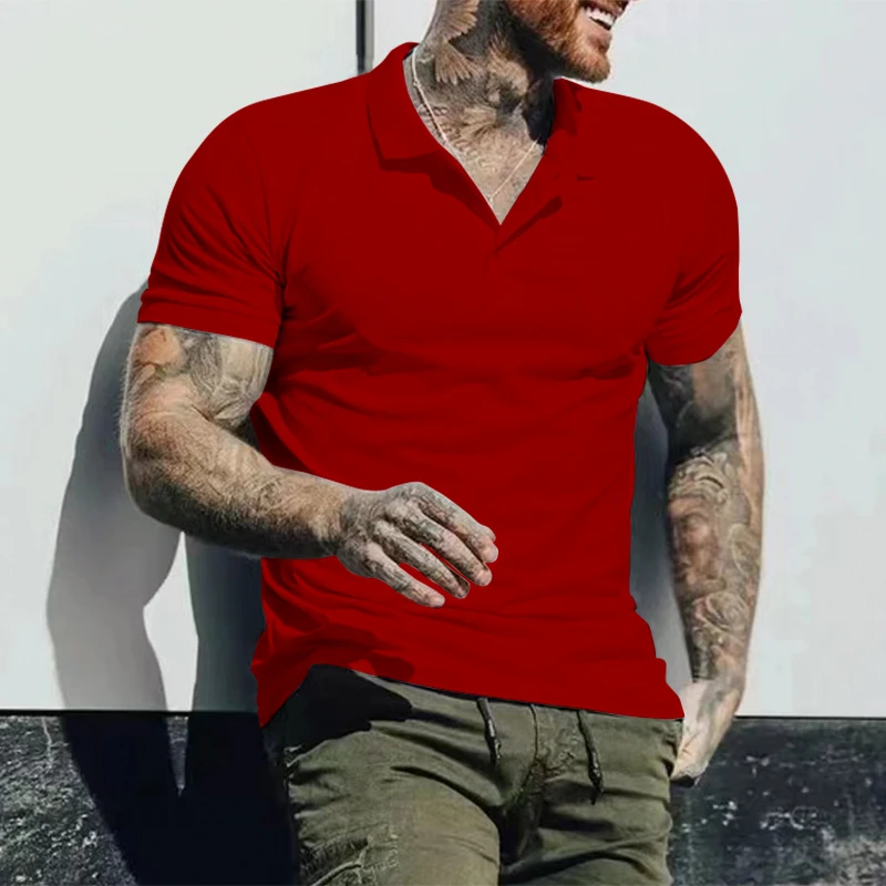 

Independent Station Solid Color Thin Polo Top Casual Sports Europe and America Summer Polo Shirt Slim Fit Short Sleeve T-shirt