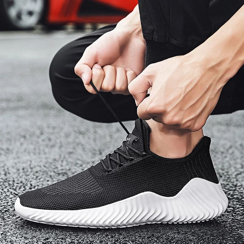 JIEMIAO New Trend Men Sneakers Mesh Breathable Sport Shoes Light Running Shoes Comfortable Athletic Training Footwear