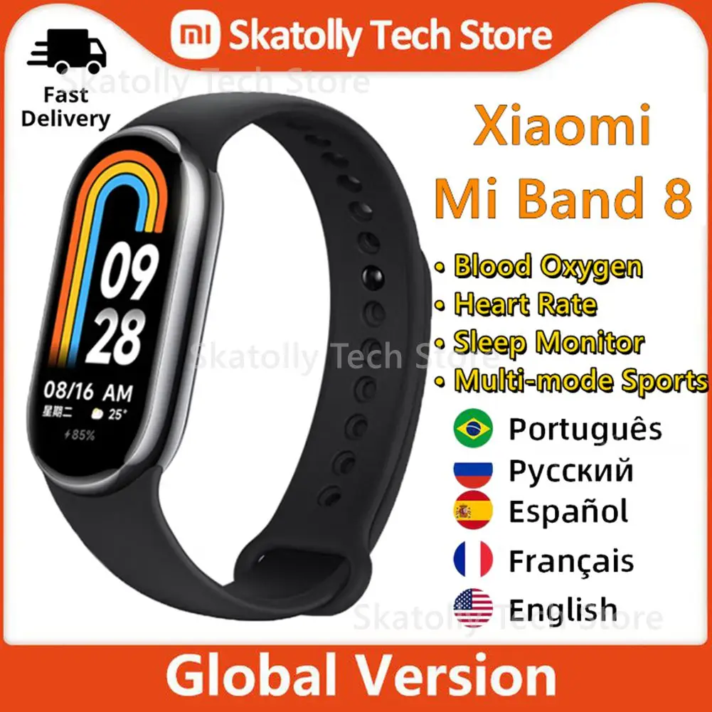 

Умные часы Xiaomi Mi Band 8 с измерением пульса и уровня кислорода в крови
