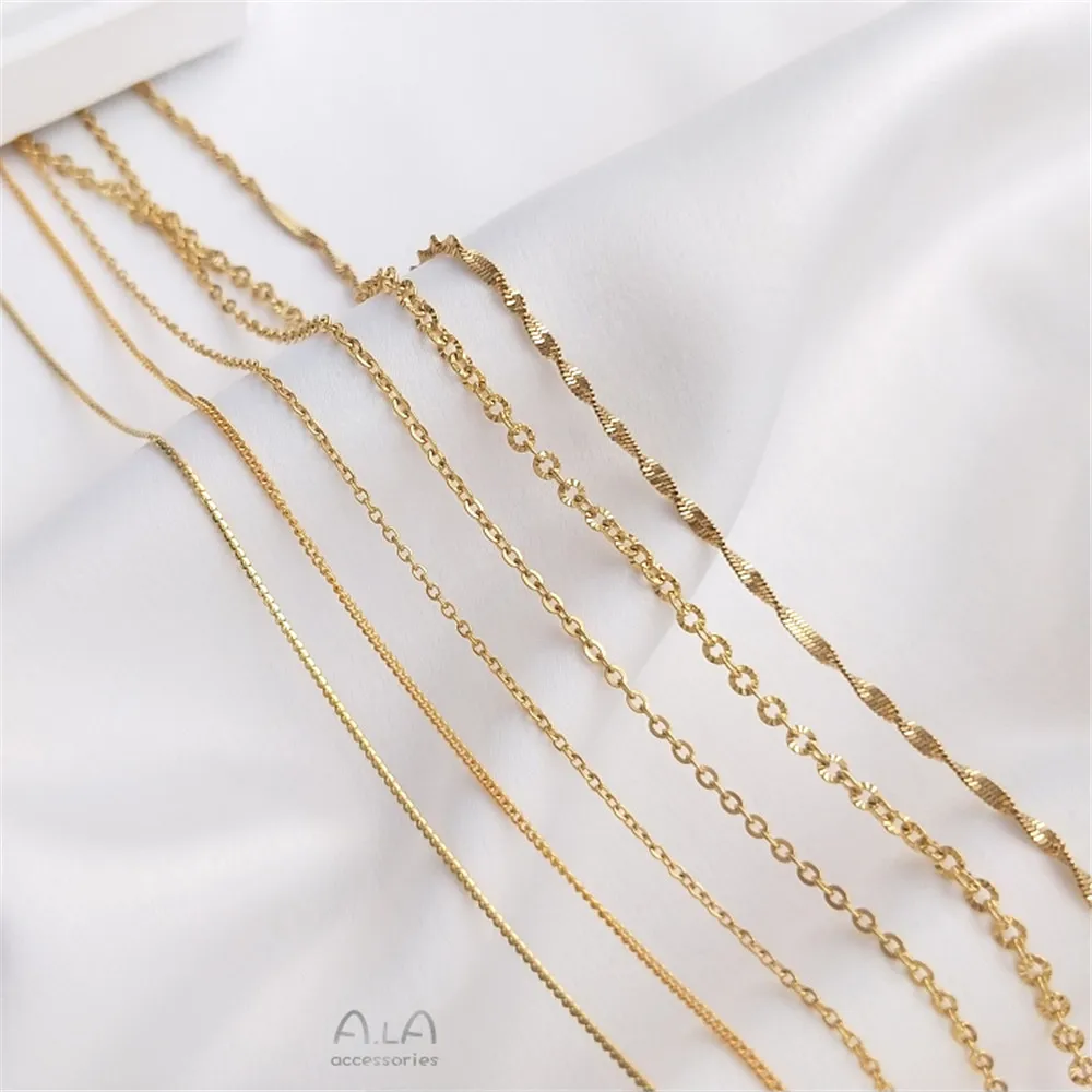 

Titanium steel very fine collarbone chain O chain side chain S chain fashion vacuum plated 18 karat gold necklace for women