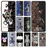 Fashione Robot Bear Case for Xiaomi Poco NFC Pocophone Lite 11T 10T Pro Note Black Soft Phone Cover