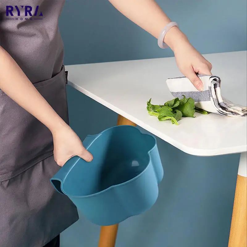 

Cabinet Door Buckle Garbage Basin Cloud Shape Kitchen Hanging Trash Can Desktop Clutter Collection Basket For Household Storage