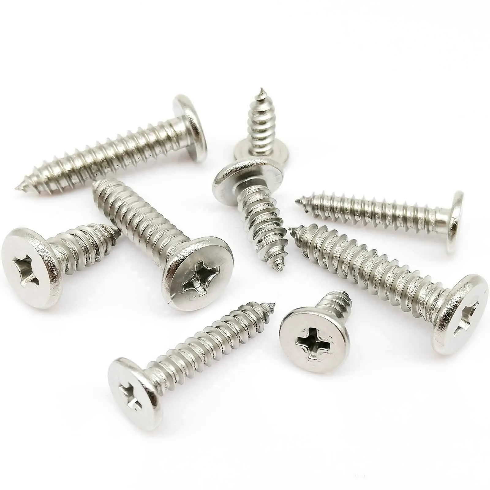 

10/50pcs CA M2 M2.3 M2.6 M3 M4 M5 M6 304 Stainless Steel Cross Ultrathin Phillips Ultra Thin Flat Wafer Head Self-tapping Screw