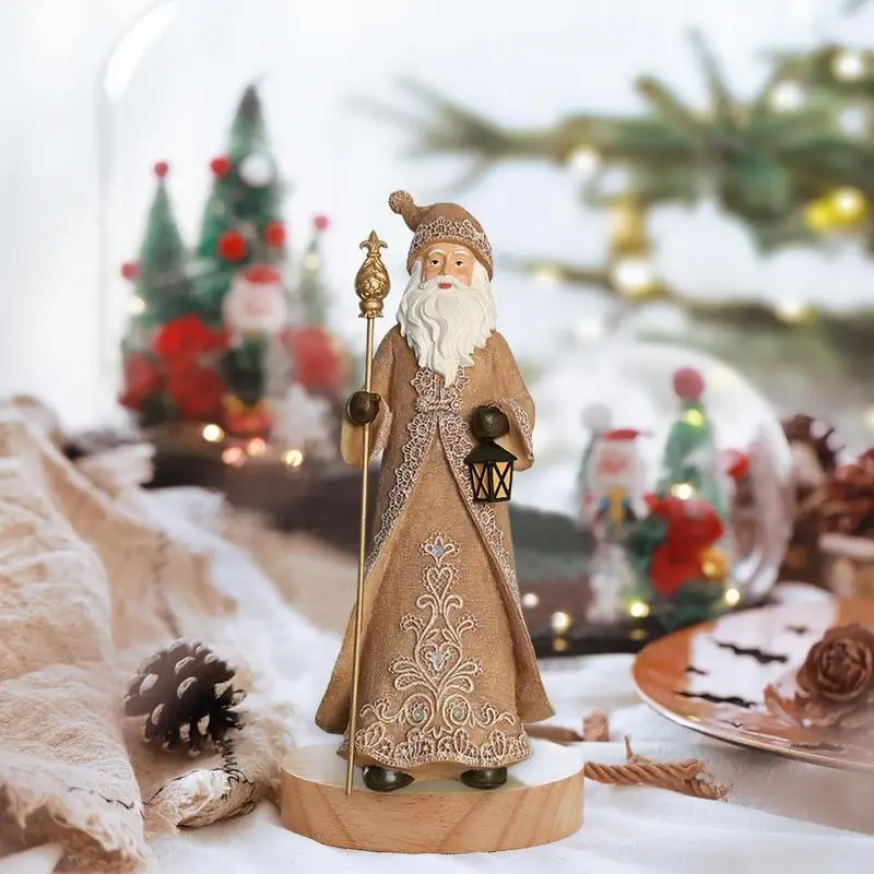 Фигурки Санта-Клауса из смолы рождественская статуя настольные украшения 32 см