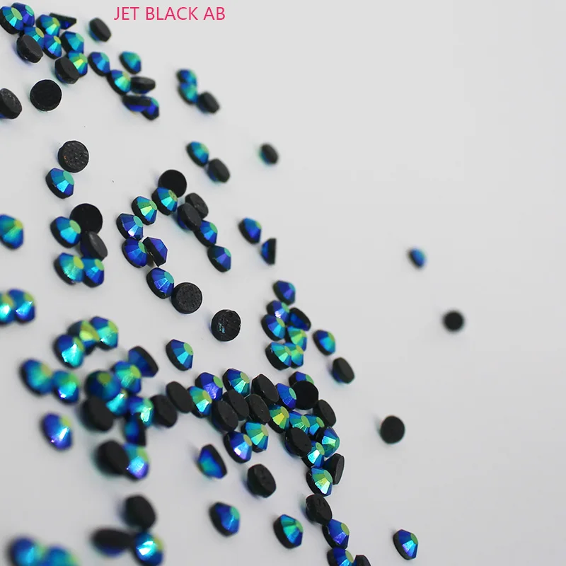 

SS6-SS30 Black Crystal AB Better DMC Hot Fix Rhinestones, Strass Hotfix Iron On Sewing Fabric Decorations