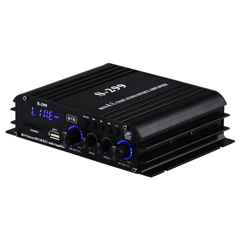 Мини-усилитель мощности 4*400 Вт 4 1 каналов Hi-Fi bluetooth | Электроника