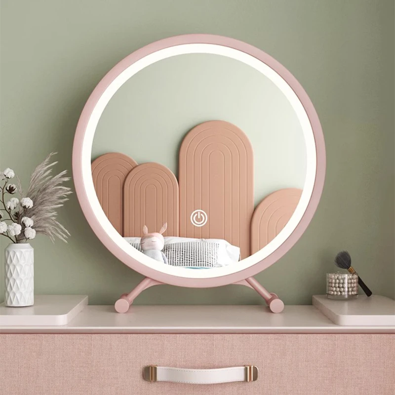 

Круглые Искусственные декоративные зеркала, розовые зеркала для макияжа в спальню, маленькие зеркала, современные декоративные зеркала для офиса и девушек, украшения для дома
