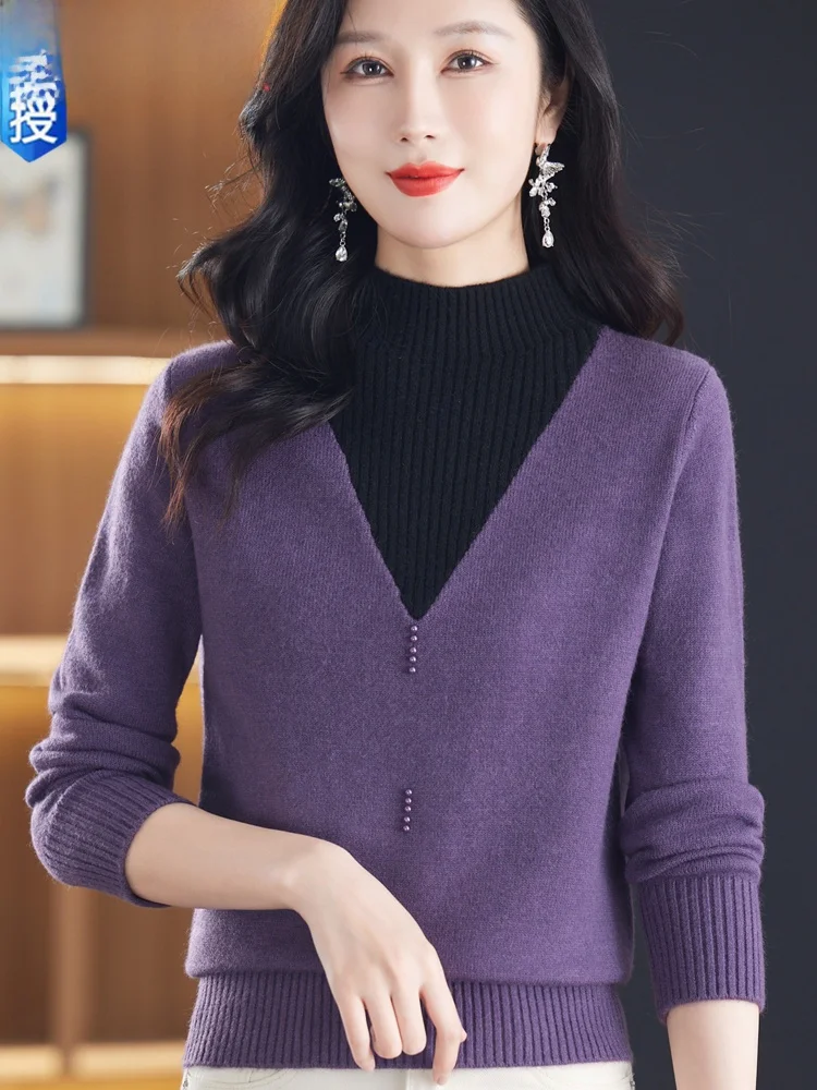 Hengyuanxiang новое женское платье среднего возраста двухсекционная трикотажная