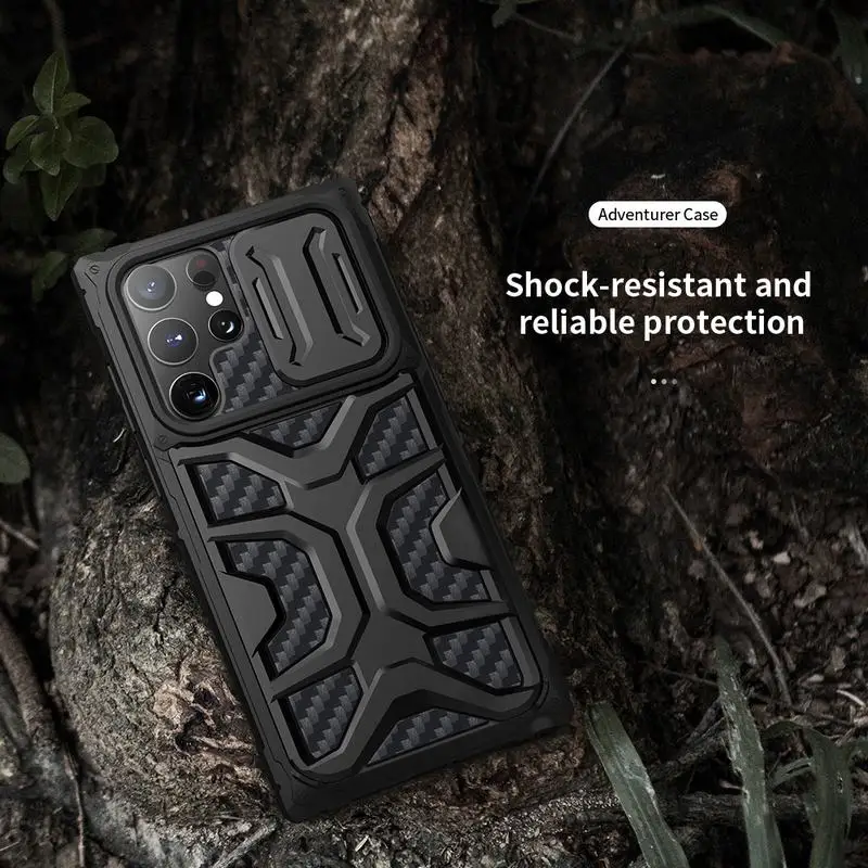 S22 Ultra 5g Carbon Fiber Phone Case For Samsung Galaxy S22 Ultra Cover Camerra Lens Heat Dissipation Shockproof Armor Coque