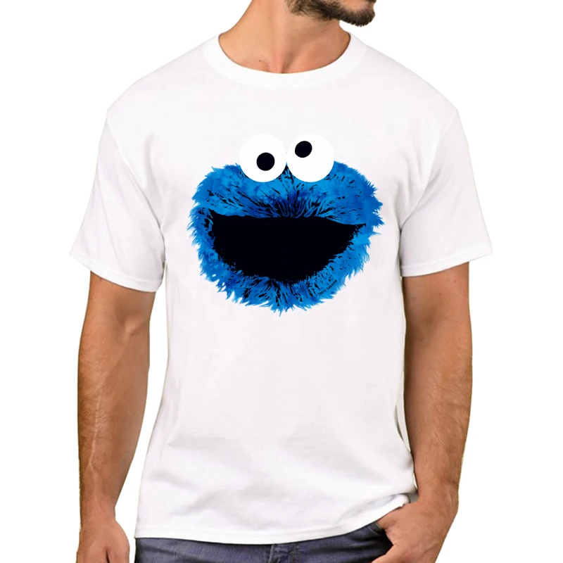 

Kawaii Cartoon Cookie Monster Pattern Printed Camisetas TEEHUB Me Just Here for The Cookies Funny Shirt Summer Casual Unisex Tee