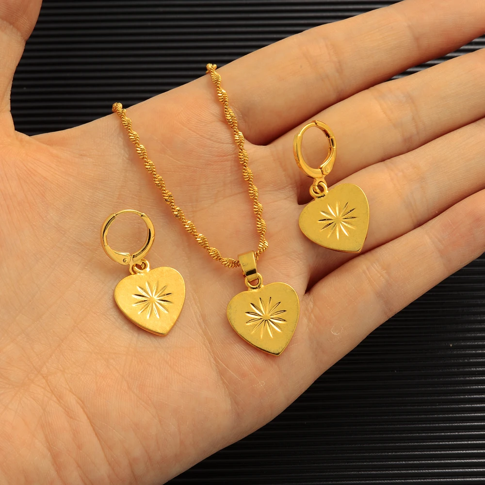 

Gold Color Heart Earring Pendant for Women Creative Design Love Heart Romantic Couple Jewelry Gifts