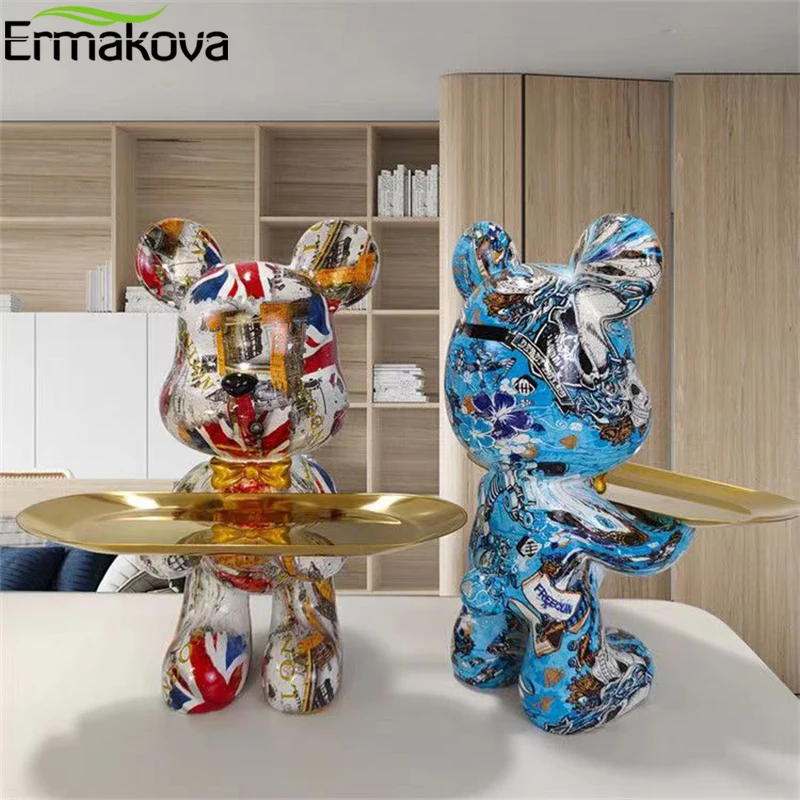 

ERMAKOVA граффити искусственное украшение для дома статуя с животными полка для хранения ключей Современная Скульптура для комнаты декор стол...