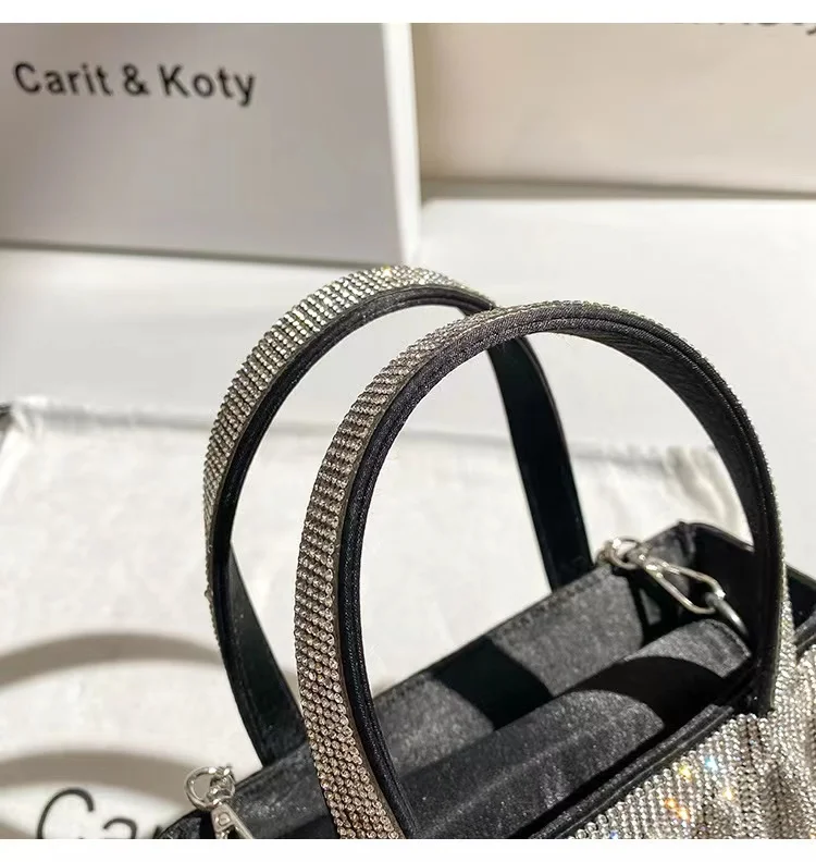 Luxury Designer Women's Handbag Glitter Shiny Rhinestone Diamond Evening Bag Wedding Party Clutch Purse Shoulder Messenger Bag