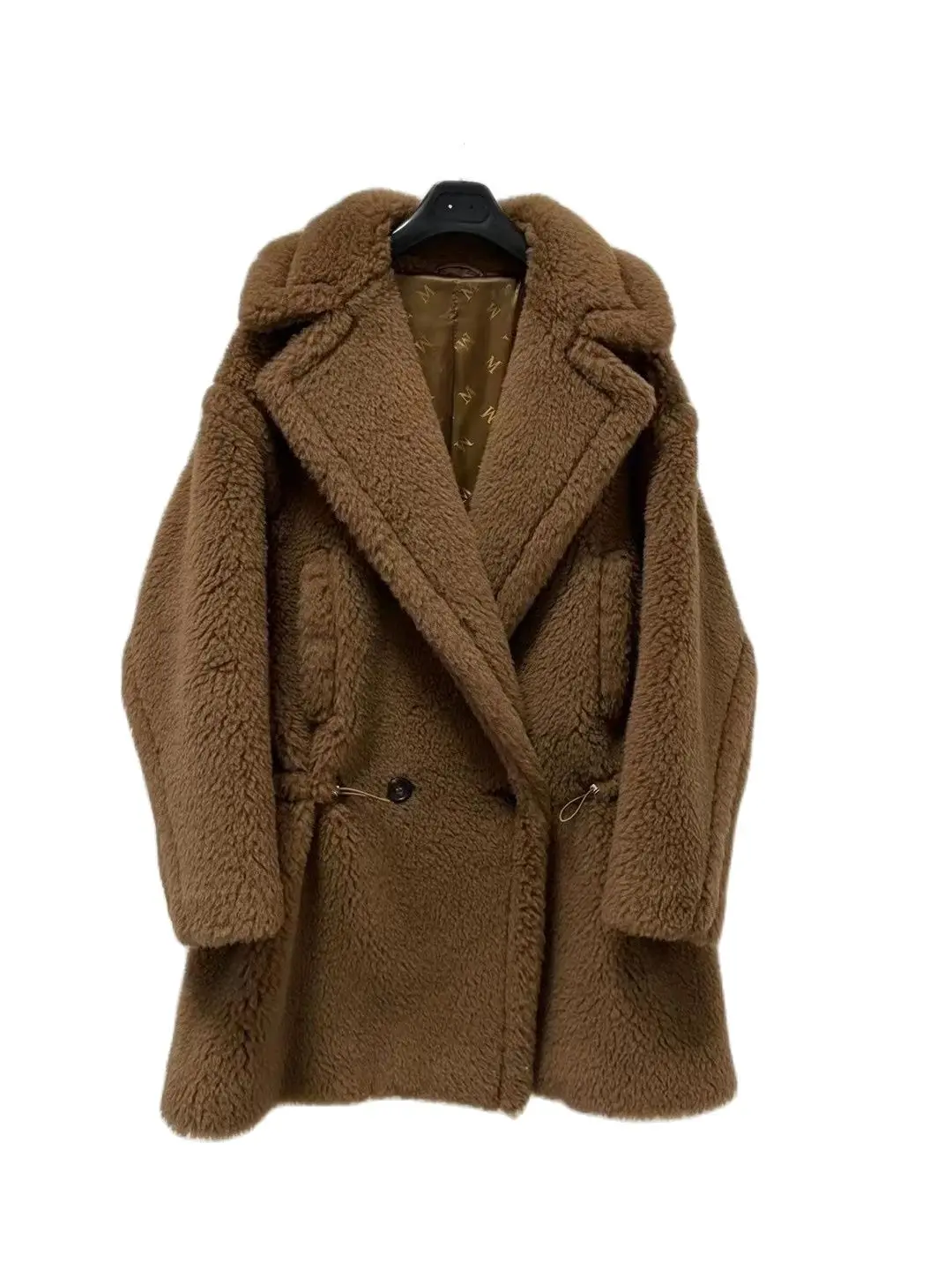 Autumn Alpaca Coat Women Mid-length Teddy Bear Coat Female Winter Loose Tobacco Wool Color Coat Fashion Casual 2023 New MAX
