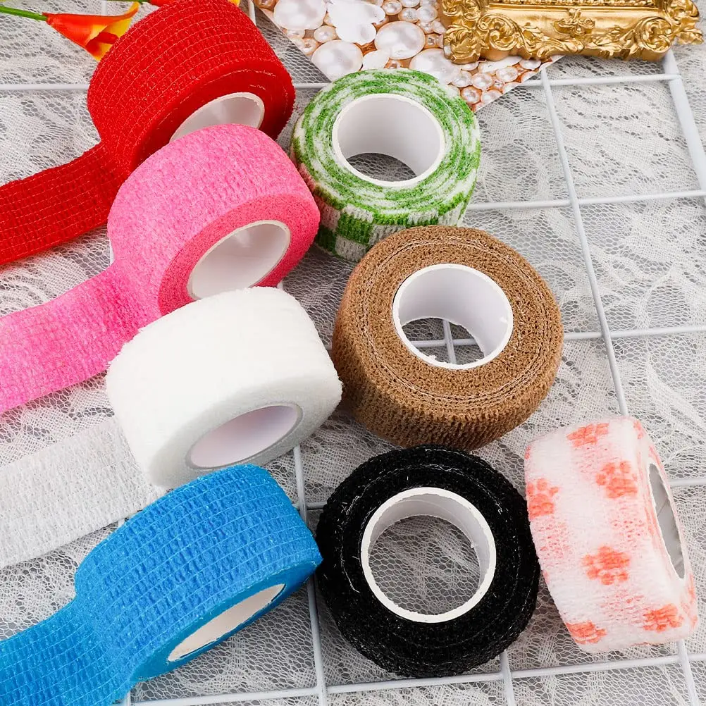 Самоклеящаяся эластичная повязка из нетканого материала для фиксации фруктов шириной 2,5 см, защиты пальцев, обвязки ногтей и аксессуаров для татуировки.