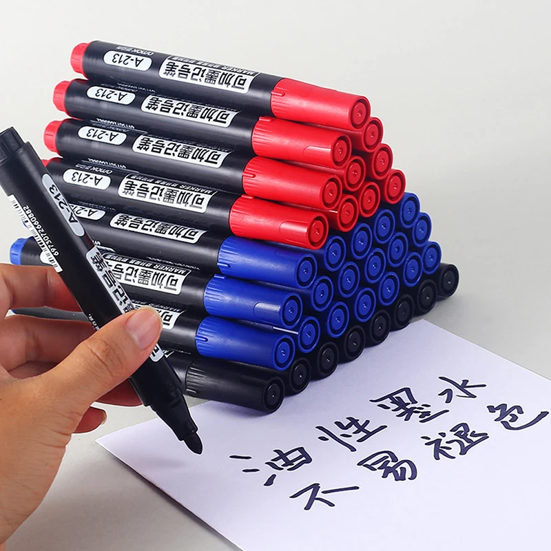 

5pcs/set Waterborne Whiteboard Marker Pen Black/Blue/Red Ink Crude Nib Markers Pens School Supplies Stationery