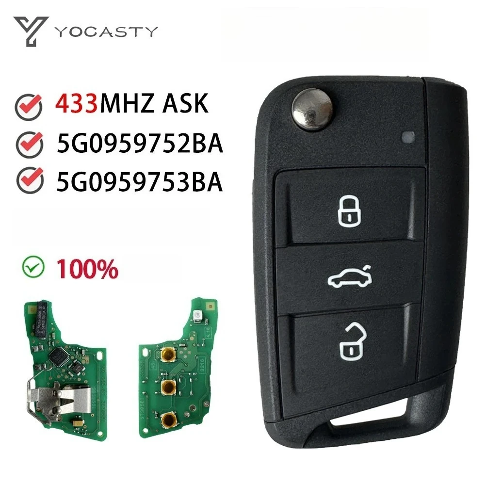 

ЙОКАСТЯ 5Г 0959753 Оригинальный BA для VW Golf 7 для Skoda Octavia A7 434 МГц MQB48 дистанционный автомобильный брелок 5G 0959752 BA