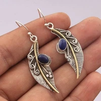 bohemian silver plated earrings faux stones fine texture earrings handmade earrings jewelry