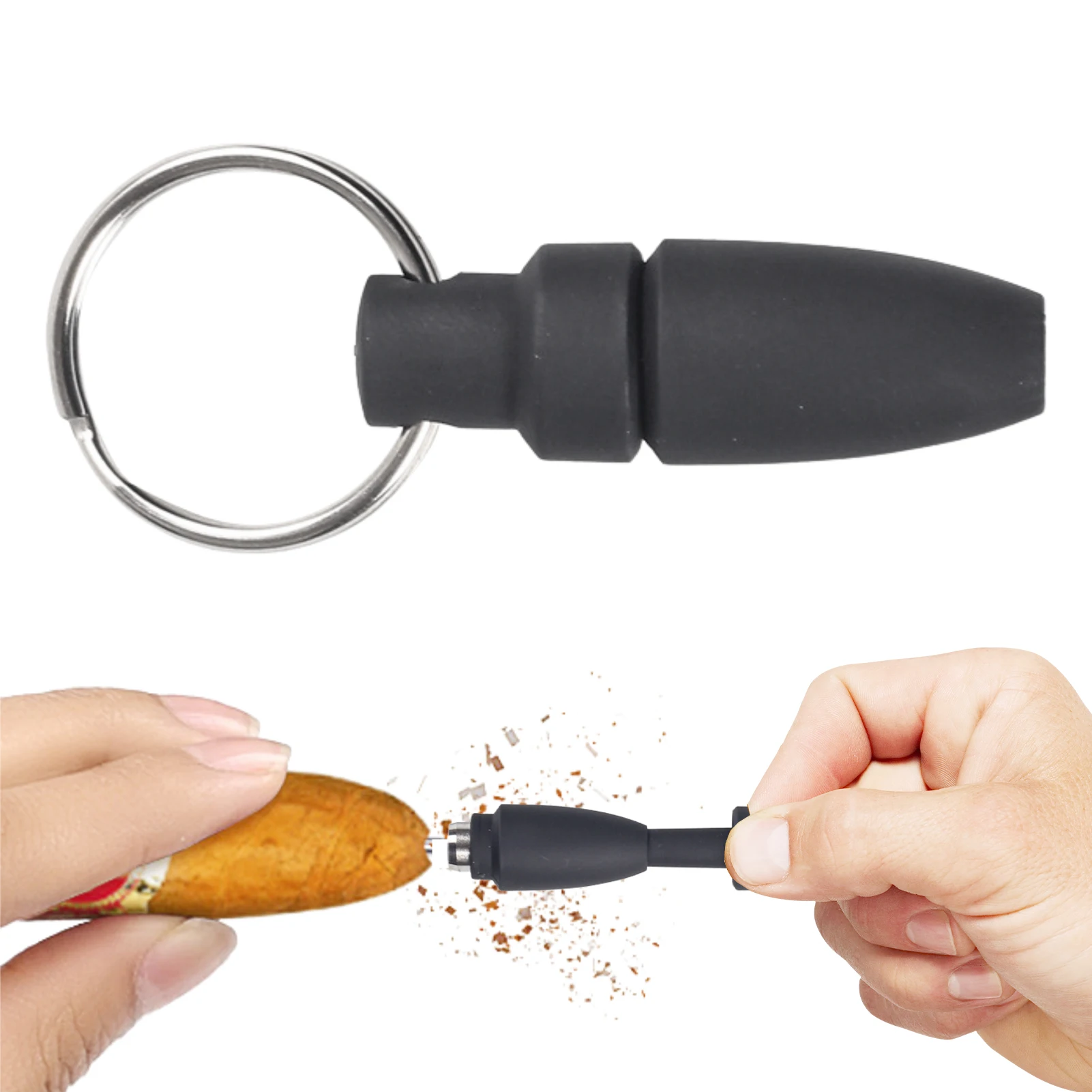 

With Key Ring Clip Accessories Rubber Portable Cool Gadgets Blade Chain Draw Hole Pocket Cigar Punch Cutter