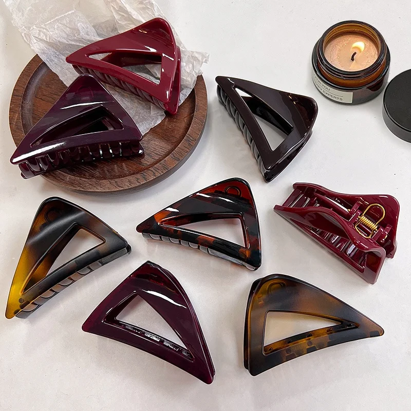 Chocolate Brown Hair Grip High Sense Women 2024 New Autumn and Winter Hairpin Shark Clip Back Head Accessories