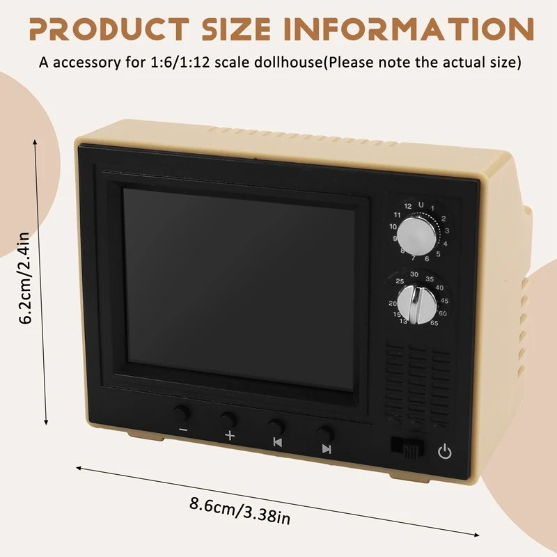 1:12 миниатюрный телевизор игровая видео мини-телевизор модель для гостиной