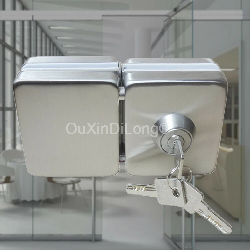 

1PCS Office Stainless Steel Glass Door Lock Anti-Theft Security Lock Frameless Push Sliding Gate Lock 10mm -12mm w 3 Keys FG886