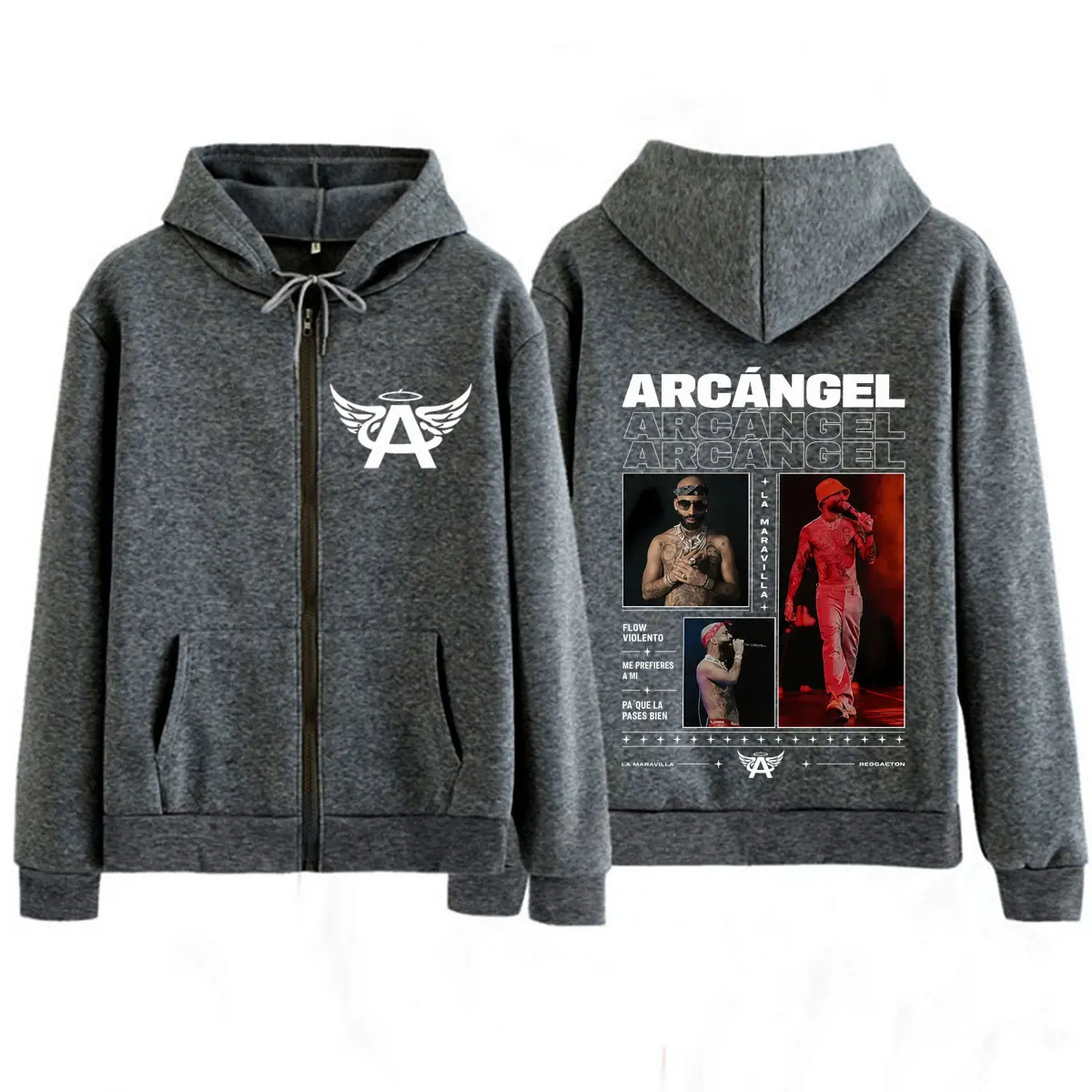 Худи на молнии Arcangel La 8va Maravilla Album 2026 Tour с принтом, унисекс, модные толстовки, свободный крой, повседневная куртка на молнии оверсайз. (art.: 3920dd342c8ef) - 3920dd342c8ef