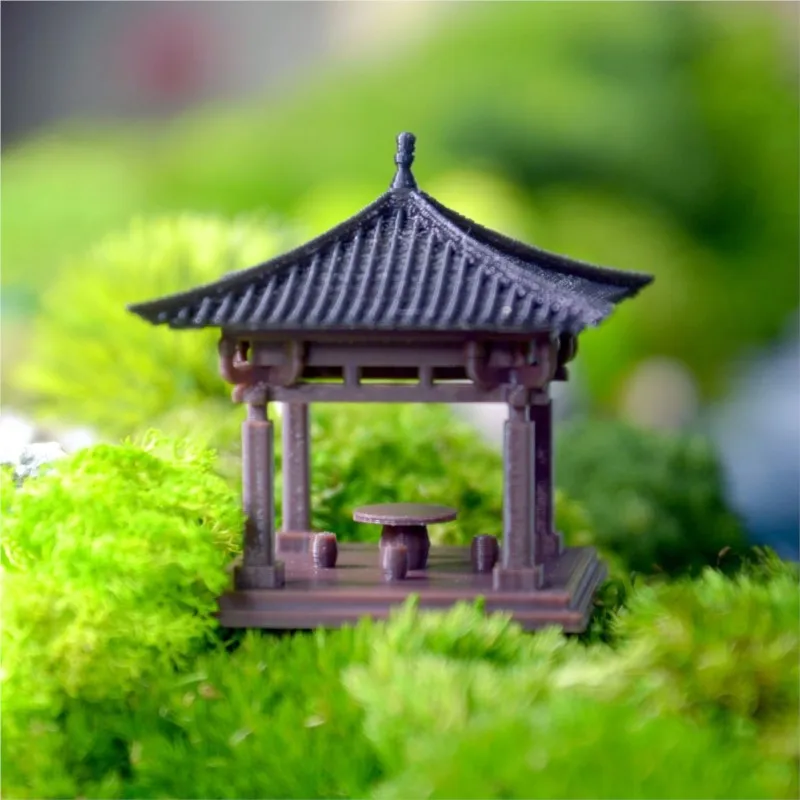 Ретро 3D печать квадратный павильон Jixian Pavilion Китайская древняя архитектура микро