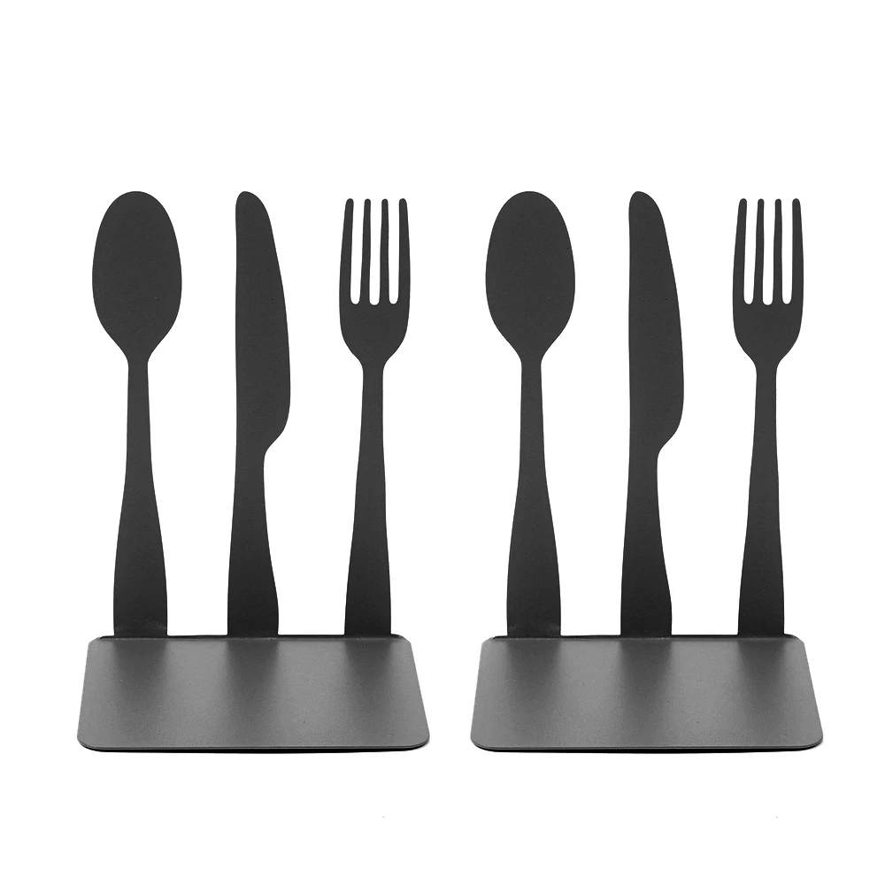 Нож вилка ложка креативные металлические концы для книг кухни декор полки