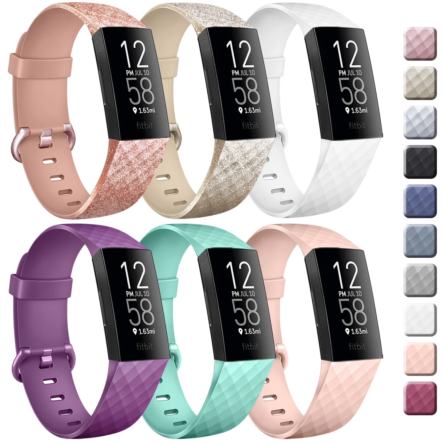 

Ремешок для Fitbit Charge 4 3 3 se, мягкий сменный Браслет из ТПУ для наручных часов Fitbit Charge 4 3, аксессуары для часов