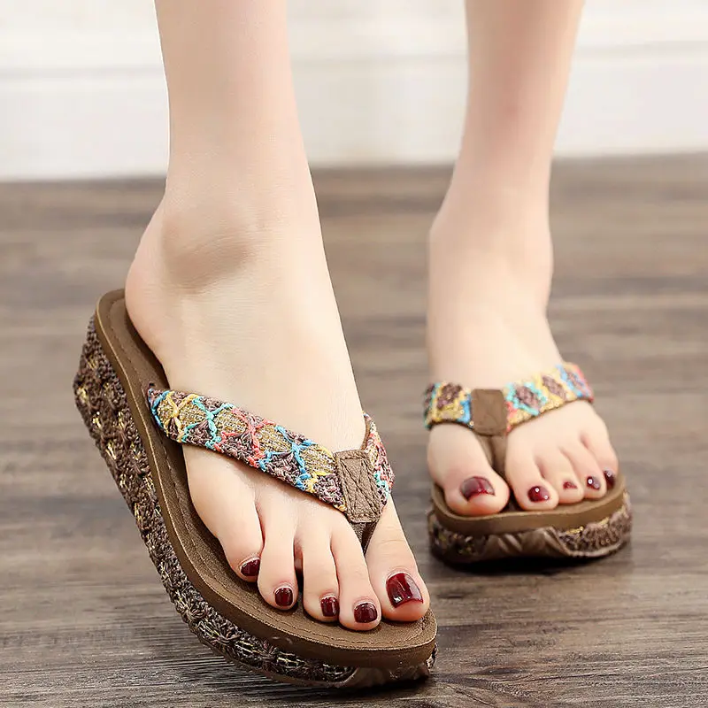 Comfortable Slipper for Women Platform Cute Slippers Beach Summer New with Free Shipping Womens Sandals 2023 Wedge Flip Flops