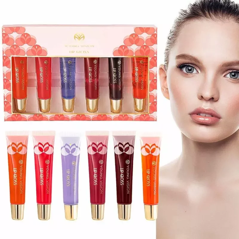 

NEW2023 Nourishing Lip Gloss Plumping Oil Lip Gloss 6pcs Enhancing & Repairing Plump Effect For Lips Clear & Soft Natura
