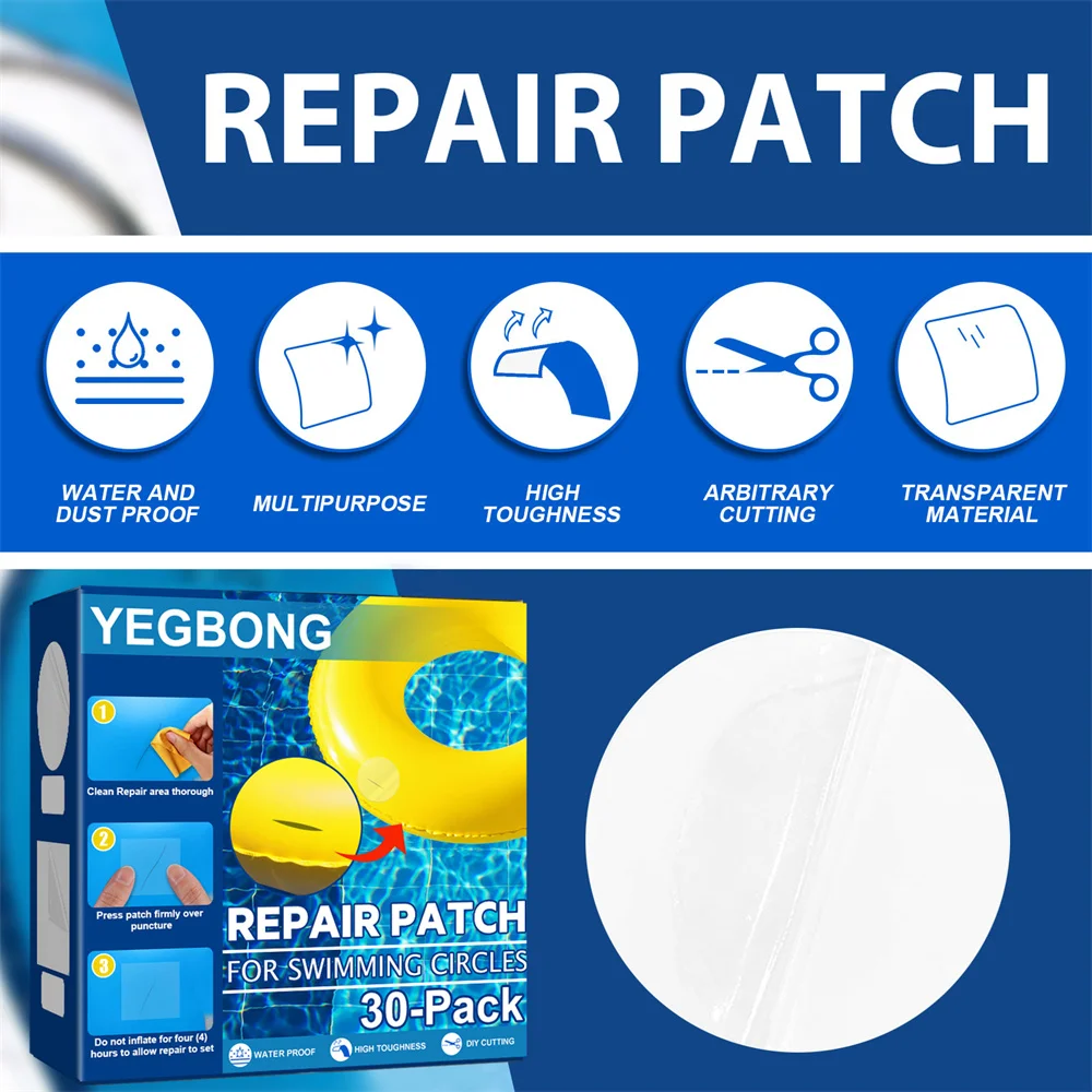 Inflatable Repair Kit Waterproof Self-Adhesive Repair Patch For Water Mat Swimming Ring Pool Float Air Bed Nano Repair Glue Pads images - 6