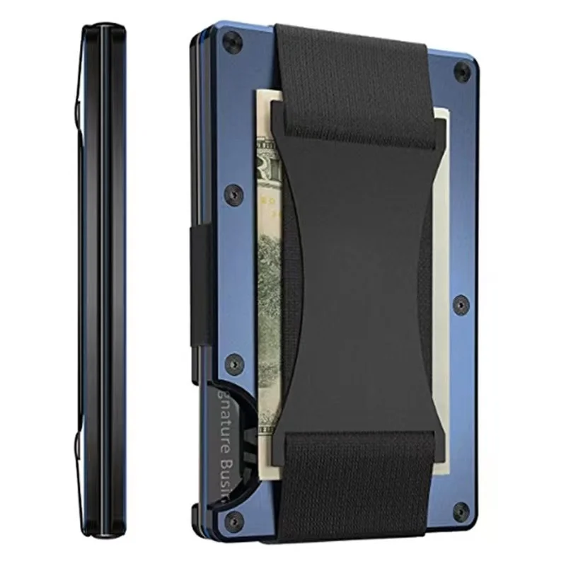 Card Holder Aluminium Case And Money Anti Theft RFID Designer Luxury For Men Porta Credencial Tarjetero Wallet Male Slim Case images - 6