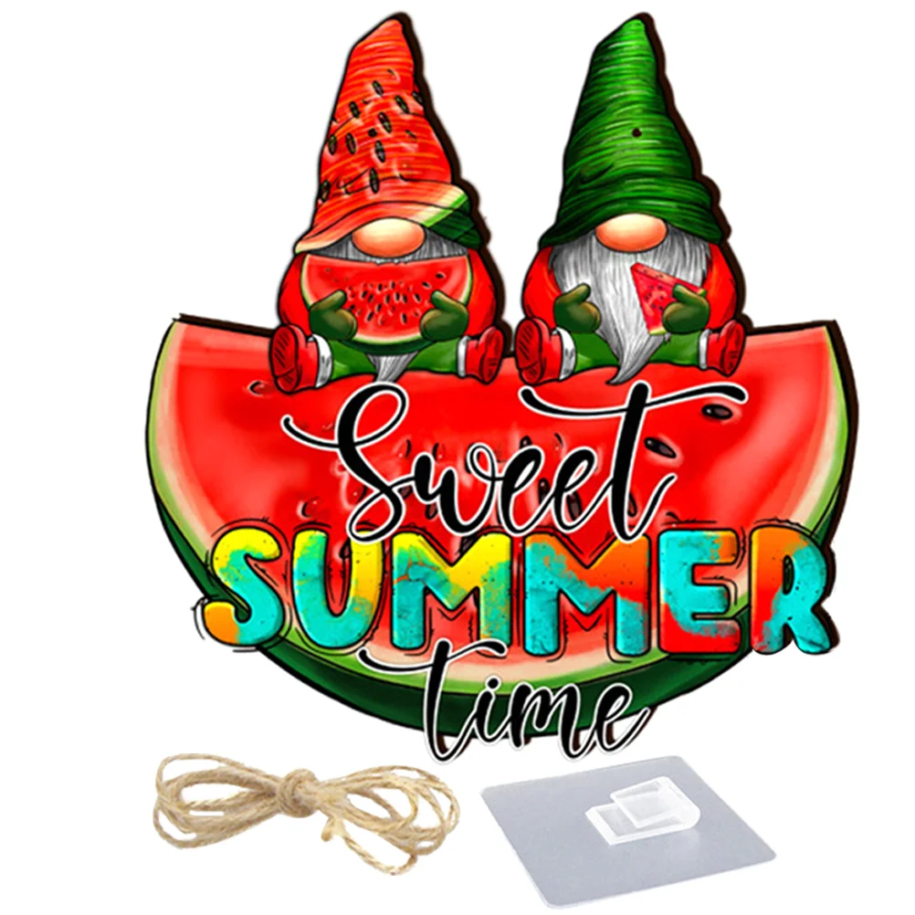 

Summer Wooden Door Sign Festive Hanging Board Pendant Wooden Watermelon Plaque Hanging Decor