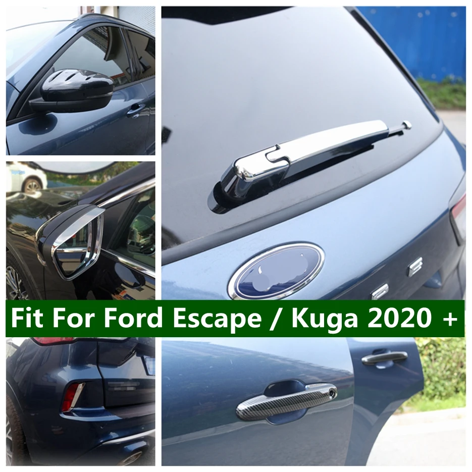 

Rear Trunk Fog Lights Lamps Eyelid Eyebrow Decoration Panel Cover Trim For Ford Escape / Kuga 2020 - 2022 Carbon Fiber Accessory
